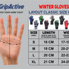 Grip Active Winter Cycling Gloves Water Resistant Windproof BMX Anti-Slip with Reflective Sticker